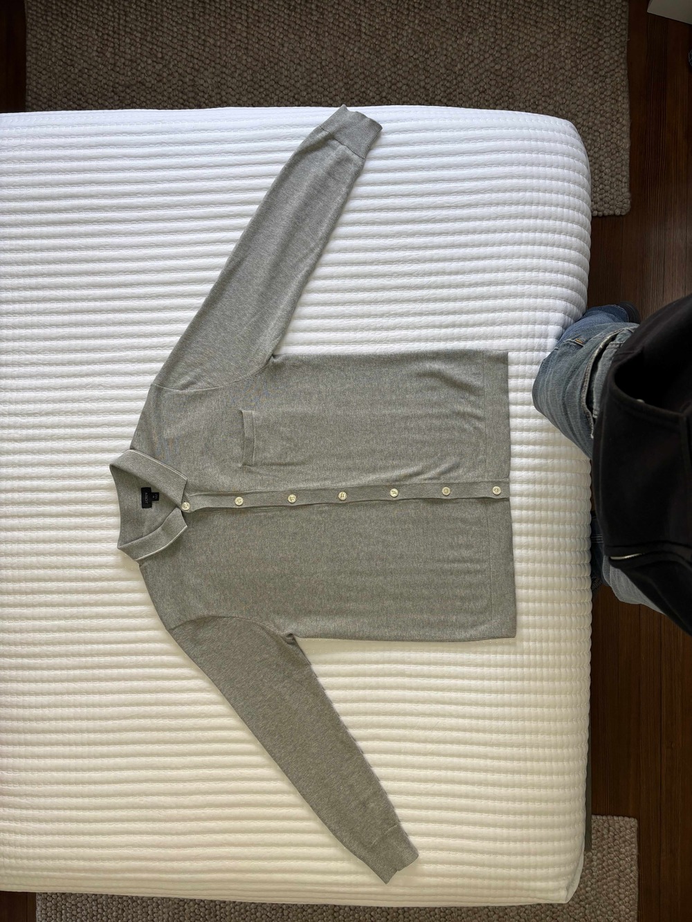 Cotton polo cardigan sweater